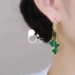 قیمت و خرید گوشواره پانیذ شبدر کریستالی💎استیل روکش طلا | کیفیت درجه یک و وارداتی