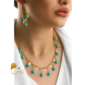 قیمت و خرید سرویس شرشره فیروزه ای کویتی استیل رنگ ثابت کپی طلا