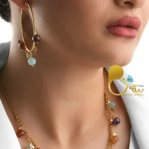 سرویس عقیق رنگی با تخفیف 💎فروشگاه زیورآلات بیوتی