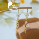 قیمت و خرید خرید گوشواره طلایی ارکیده رنگ ثابت