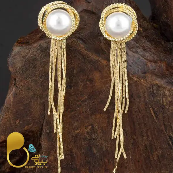 گوشواره آبشاری مروارید ساحل💎فروشگاه زیورآلات بیوتی گوشواره آبشاری مروارید ساحل💎فروشگاه زیورآلات بیوتی