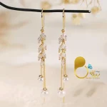 گوشواره گندمی جواهری💎زیورآلات بیوتی