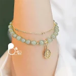 دستبند برگ دو لاین اونتورین 💎فروشگاه زیورآلات بیوتی