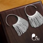 قیمت خرید گوشواره آبشاری حلقه ای 💎فروشگاه زیورآلات بیوتی