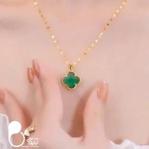 قیمت و خرید گردنبند شبدر کریستالی💎استیل روکش طلا، وارداتی ترکیه و خاص