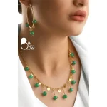قیمت و خرید سرویس شرشره رنگی اونتورین💎 استیل روکش طلا و سنگ طبیعی وارداتی