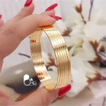 قیمت و خرید النگو آینه ۲ میل کپی طلا YSX💎پک ۶ عددی سایزبندی کامل