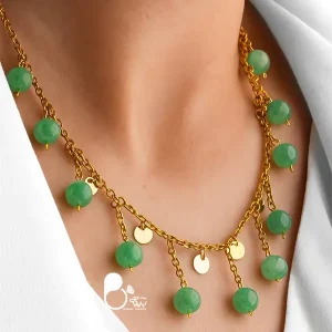 قیمت و خرید سرویس شرشره رنگی اونتورین💎 استیل روکش طلا و سنگ طبیعی وارداتی