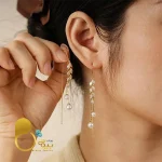 گوشواره گندمی جواهری💎زیورآلات بیوتی