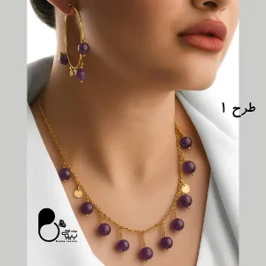 خرید سرویس شرشره آماتیست اصلی با تخفیف💎زیورآلات بیوتی قیمت و خرید نیم ست سنگ آمتیست اصل