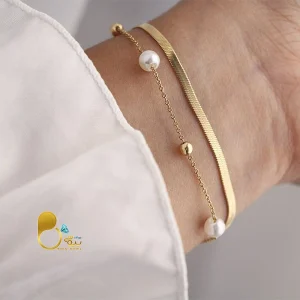 دستبند دوبل ماری مرواریدی💎فروشگاه زیورآلات بیوتی