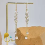 گوشواره گندمی جواهری💎زیورآلات بیوتی