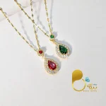 گردنبند سوفیا یاقوتی ترک💎فروشگاه زیورآلات بیوتی