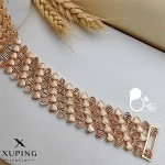 دستبند قلبی زنجیری پهن ژوپینگ💎مشابه طلا، خاص و شیک