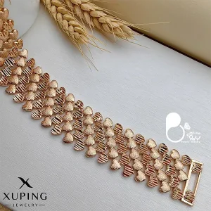 دستبند قلبی زنجیری پهن ژوپینگ💎مشابه طلا، خاص و شیک