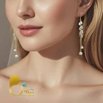 گوشواره گندمی جواهری💎زیورآلات بیوتی