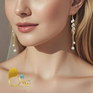 گوشواره گندمی جواهری💎زیورآلات بیوتی