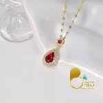 گردنبند سوفیا یاقوتی ترک💎فروشگاه زیورآلات بیوتی