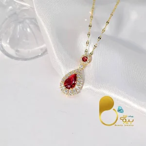 گردنبند سوفیا یاقوتی ترک💎فروشگاه زیورآلات بیوتی