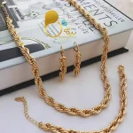 سرویس طنابی کپی طلا با تخفیف💎فروشگاه زیورآلات بیوتی