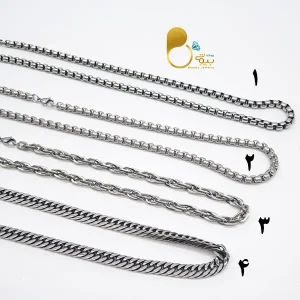 خرید زنجیر استیل رنگ ثابت مردانه کپی طلا از سایت بیوتی