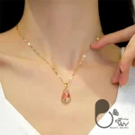 گردنبند قلب آتشی ترک💎فروشگاه زیورآلات بیوتی