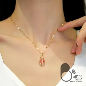 گردنبند قلب آتشی ترک💎فروشگاه زیورآلات بیوتی