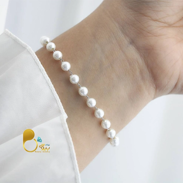 دستبند مرواریدی💎فروشگاه زیورآلات بیوتی دستبند مرواریدی💎فروشگاه زیورآلات بیوتی