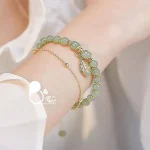 دستبند برگ دو لاین اونتورین 💎فروشگاه زیورآلات بیوتی