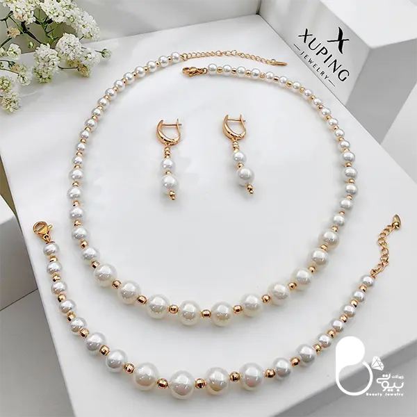 ست کامل مرواریدی ژوپینگ 💎فروشگاه زیورآلات بیوتی ست کامل مرواریدی ژوپینگ 💎فروشگاه زیورآلات بیوتی