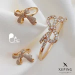 قیمت و خرید ست پاپیون شیدا ژوپینگ💎دستبند و انگشتر نگین میکرو | استیل کپی طلا