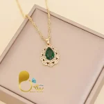 گردنبند نازنین زمردی ترک💎فروشگاه زیورآلات بیوتی