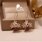 خرید گوشواره شکوفه ارغوان ترک💎 خرید آنلاین | بیوتی