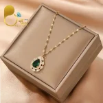 گردنبند نازنین زمردی ترک💎فروشگاه زیورآلات بیوتی