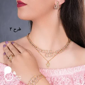 خرید ست کامل نگین میکرو با تخفیف💎فروشگاه زیورآلات بیوتی خرید نیم ست طرح جواهر کپی طلا