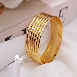 قیمت و خرید النگوی دامله آینه ای استیل روکش طلا رنگ ثابت مثل طلا از سایت بیوتی