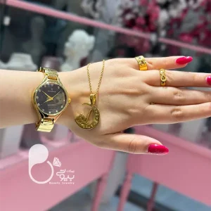 ست ساعت زنانه و گردنبند برج ایفل و انگشتر با تخفیف 💎 فروشگاه زیورآلات بیوتی