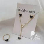 ست گردنبند و انگشتر طرح طلا با تخفیف💎زیورآلات بیوتی