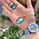 ست دخترانه با ساعت با تخفیف ویژه روز دختر💎زیورآلات بیوتی