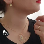 قیمت و خرید ست طرح برگ با نگین سوارسکی ترک💎استیل – با تخفیف ویژه