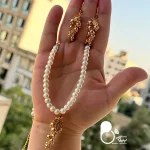 نیمست مرواریدی انگور💎فروشگاه زیورآلات بیوتی خرید نیمست انگور مرواریدی خرید گردنبند و گوشواره انگور رنگ ثابت