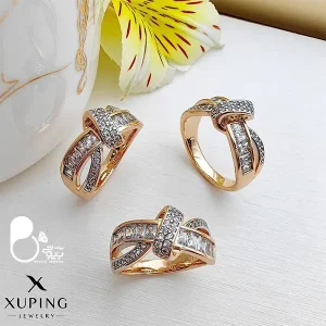 قیمت و خرید انگشتر گره دو رنگ ژوپینگ💎 لوکس و ظریف کپی طلا