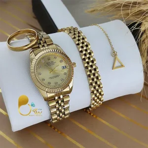 قیمت و خرید ست کامل ساعت رولکس طلایی💎| کیفیت بالا، شیک و لوکس | ساعت و دستبند رولکس ست