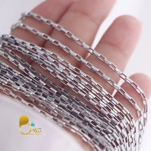 زنجیر آجری استیل با تخفیف💎زیورآلات بیوتی
