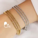 خرید آنلاین دستبند ۳ لاین خاویاری کپی طلا از سایت بیوتی