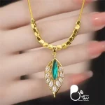 خرید گردنبند برگ مکعبی 💎فروشگاه زیورآلات بیوتی