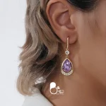 قیمت و خرید گوشواره آماتیس اشکی اصل💎سنگ طبیعی آمیتیست | خاص، لاکچری و رنگ ثابت گوشواره اماتیس اشکی