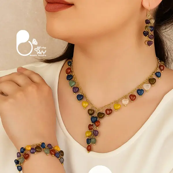 سرویس ۷ چاکرا بیوتی سنگ طبیعی💎سرویس چاکرا زنانه روکش طلا | کیفیت عالی و وارداتی سرویس ۷ چاکرا بیوتی سنگ طبیعی💎سرویس چاکرا زنانه روکش طلا | کیفیت عالی و وارداتی