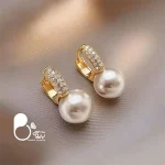 گوشواره مرواریدی نگین دار ترک💎فروشگاه زیورآلات بیوتی