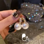 گوشواره مرواریدی نگین دار ترک💎فروشگاه زیورآلات بیوتی